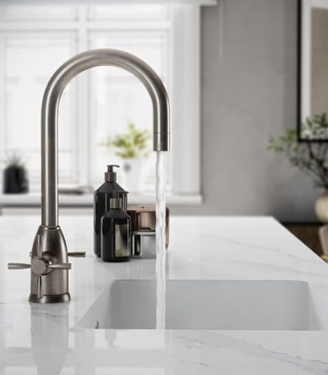 Baño realizado con las principales marcas en mármoles, granitos, silestones y porcelánicos.